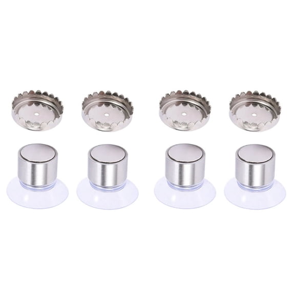 4 Set of  Magnetic Soap Holders Bathroom Wall Hanging Soap Holders Suction Cup Rack Silver Magnetic Soap Holder