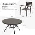 thumbnail image 2 of 7 Pieces Outdoor Patio Dining Set, 6 Stackable Metal Dining Chairs and 52.95" Round Metal Dining Table, Outdoor, 2 of 9