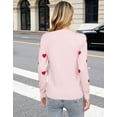 thumbnail image 5 of Heart Sweater for Women Valentine's Day Cute Heart Printed Lightweight Sweaters Casual Creneck Pullover Shermie, 5 of 10