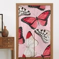 thumbnail image 4 of XMXY Japanese Doorway Curtain Noren, Red White Butterflies Pink Background Door Closet Curtain Panel, Room Dividers Privacy Tapestry, 34 x 56 Inches, 4 of 7