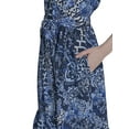thumbnail image 6 of Falling Flowers Women's Mock Neck Sleeveless Midi Dress, Sizes XS-XL, 6 of 7