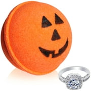 Jackpot Candles Bath Bomb with Size 8 Ring Inside Halloween Jack O Lantern Extra Large 10 oz Made in USA
