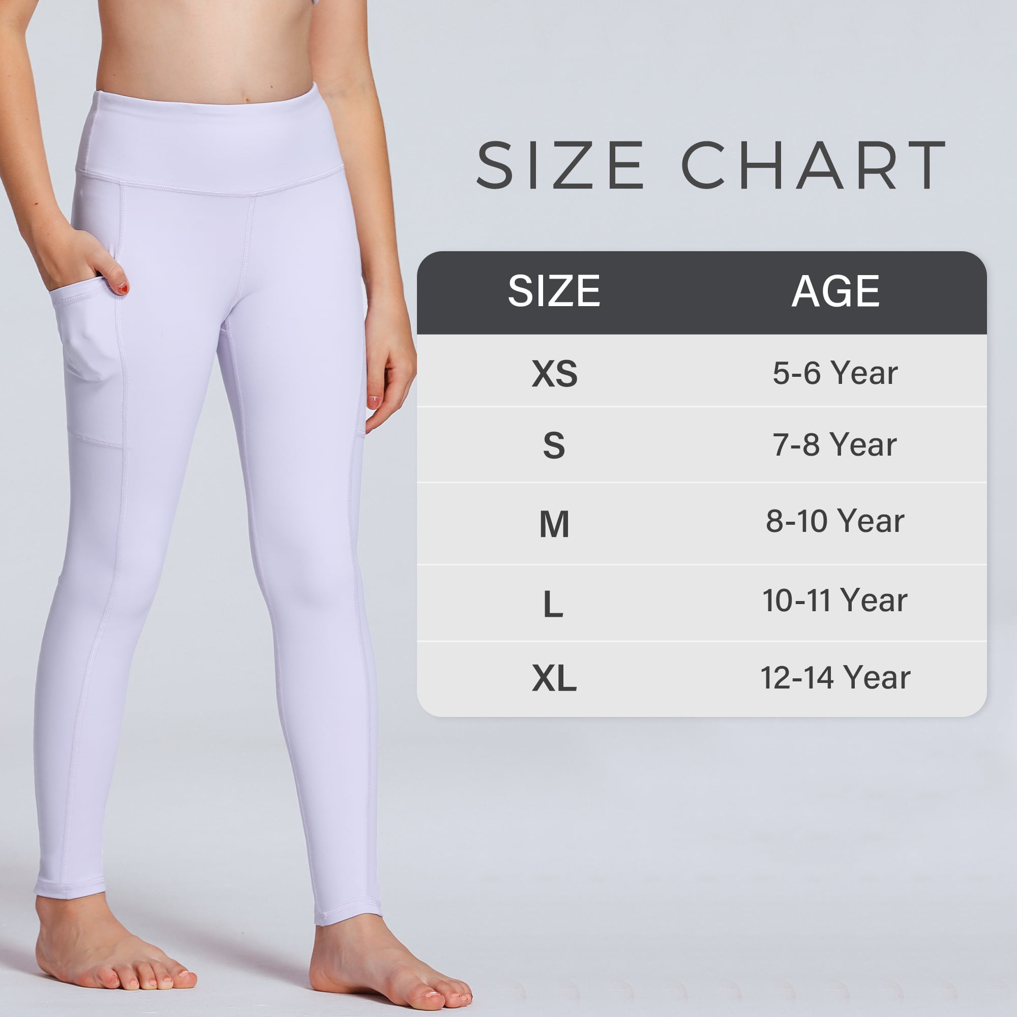 Stelle Girls' High Rise Athletic Leggings with Side Pockets,High Waisted  Kids Dance Running Yoga Pants Soft Stretchy Workout Active Leggings Dance  Tights,5-16Y 