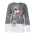 thumbnail image 4 of Mode Femmes Col Rond Noël Manches Longues Hauts Blouse Pull Chandail en Molleton, 4 of 5