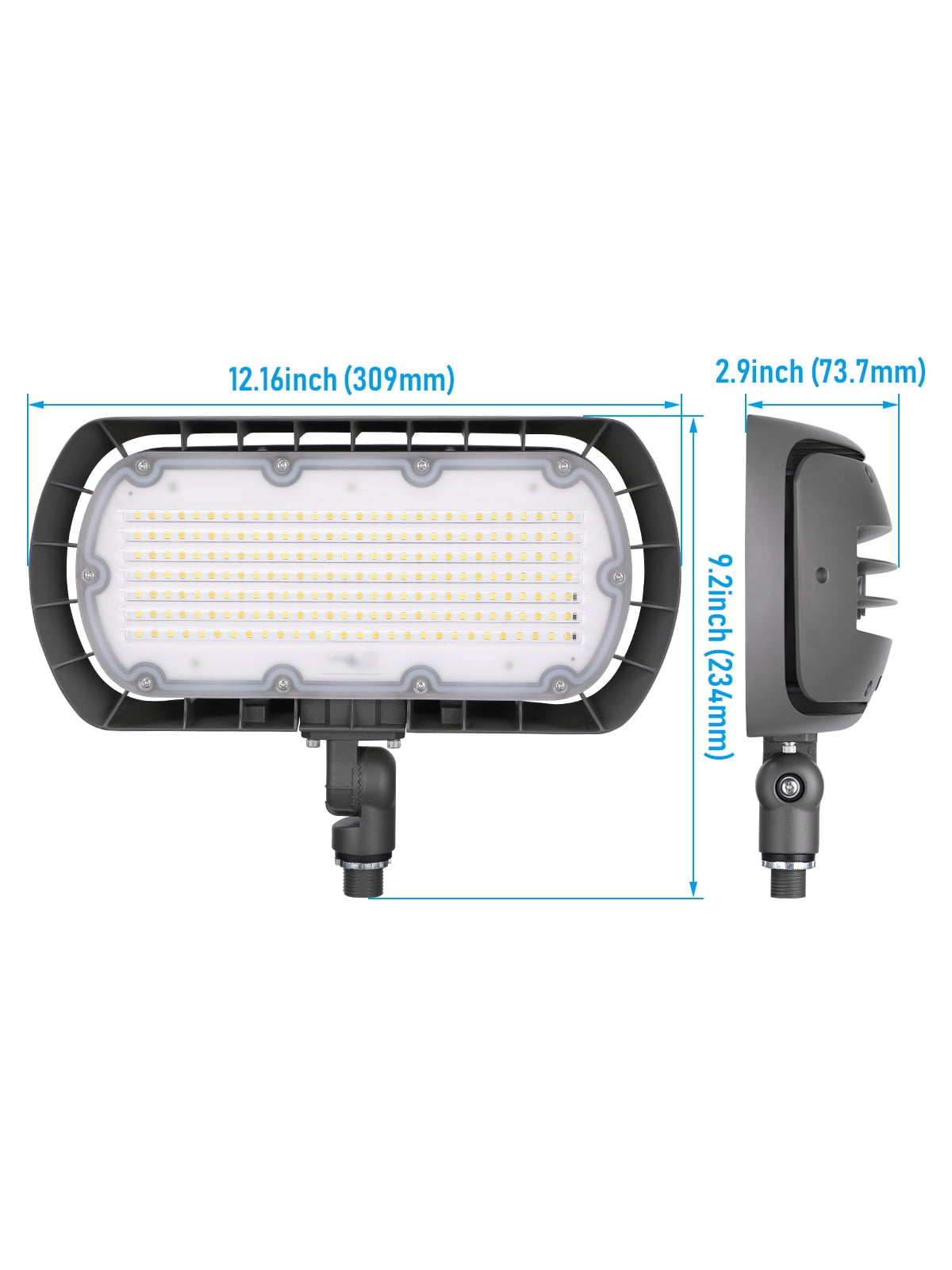 4 Pack 3CCT LED Flood Light with Knuckle, 0-10V Dimmable, 5000K/4000K/3000K Selectable, 10800LM/8400LM/6000LM, 120-277V, IP65