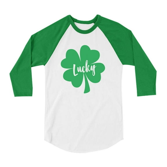 Tstars Boys Unisex Irish Lucky Clover Kids St Patricks Day Shirts Cute Gift for Boys Irish Shirt Pride Proud Irish Toddler Raglan 3-4 Sleeve Baseball Tee