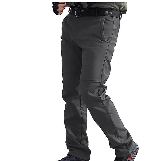 Fiudx Pantalones de Senderismo a Prueba de Viento, Diseño Cálido para Montañismo, Múltiples Bolsillos con Cremallera, Protección Contra El Frío, Actividades Al Aire Libre En Invierno, Moda Casual par