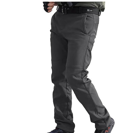 EDHITNR Windproof Hiking Pants Men s Outdoor Mountaineering Trousers with Zipper Pockets Winter Thermal Warm Lined Pants for Skiing Camping Snowboarding
