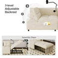 thumbnail image 3 of Pull Out Sofa Bed, Foldable Sleeper Sofa Couch Bed with USB port and Phone Holder, Adjustable Backrest Lounge Deep Seat Chaise Sofa for Living Room Bedroom Apartment, Beige, 3 of 6
