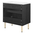 thumbnail image 5 of Modway Chaucer 30" Wood & Rattan Bathroom Vanity in Black/White, 5 of 16