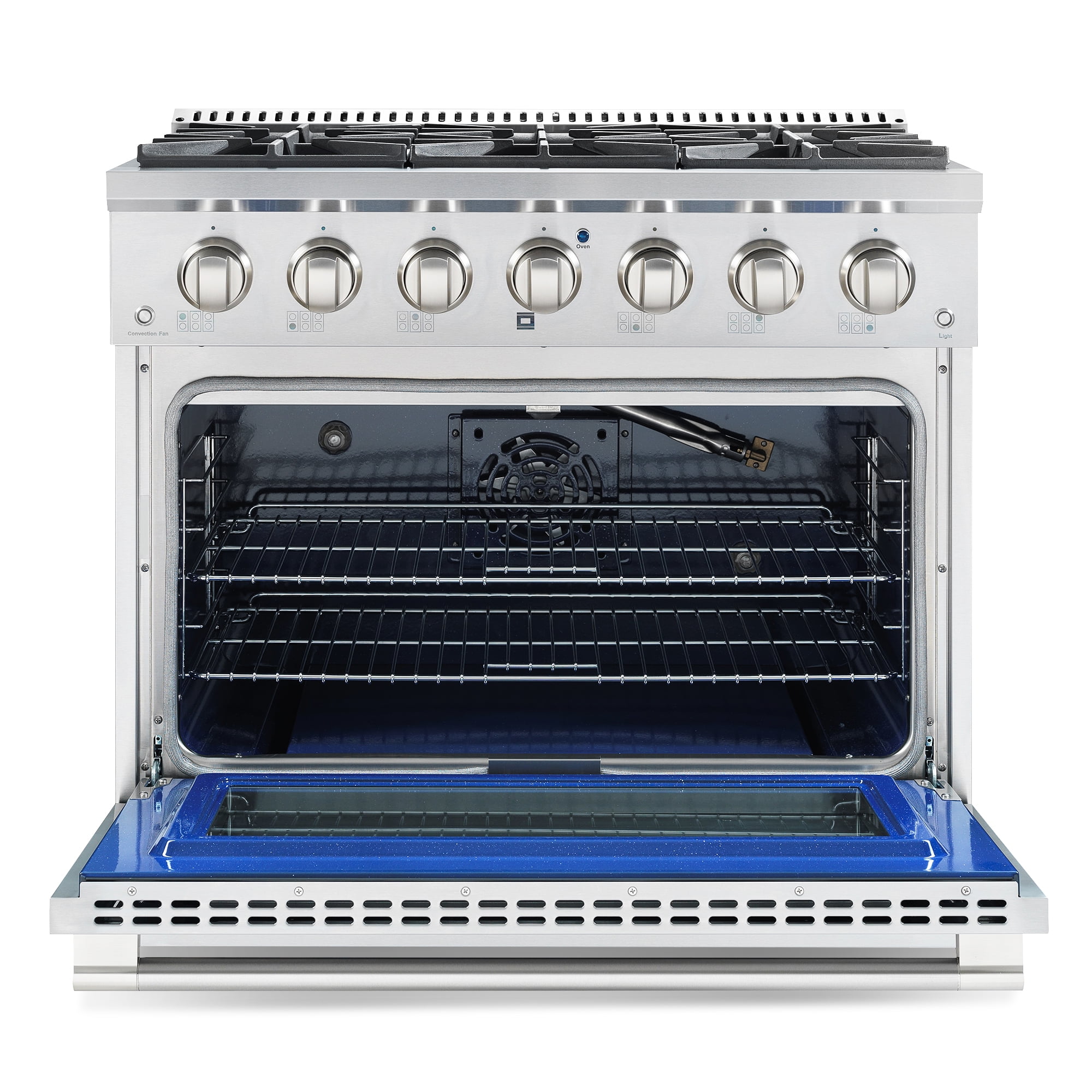 Cosmo 2 Piece Kitchen Appliance Package with 36" Freestanding Gas Range Kitchen Stove & 36" Wall Mount Range Hood Kitchen Hood Kitchen Appliance Bundles