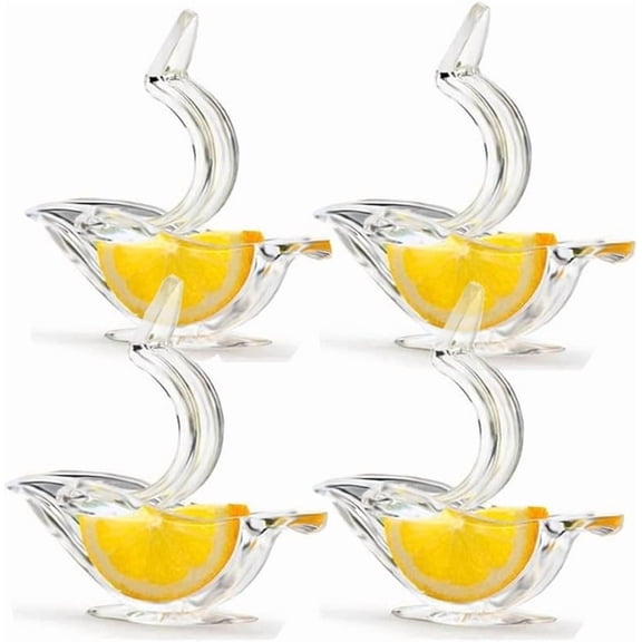 Wzw New Acrylic Manual Lemon Slice Squeezer Portable Transparent Fruit Juicer Elegance Bird Shape Hand Juicer for Orange Lemon (4Pcs)