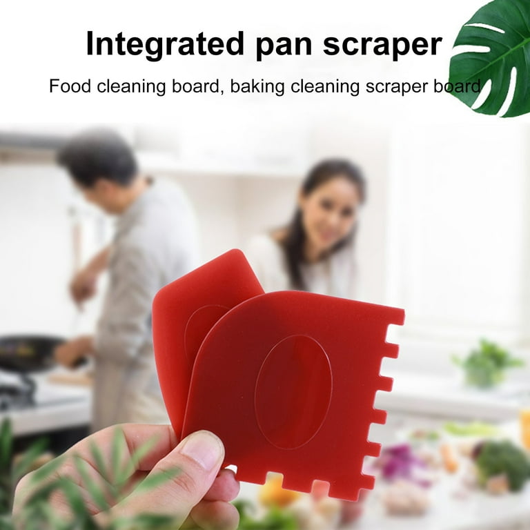 Cheers US 2Pcs/Set Pan Scraper, Pot Scraper, Pan Scraper Plastic,  Multifunctional Scraper Tool for Kitchen, Non-Slip, Food Safe, High Heat  Resistant 