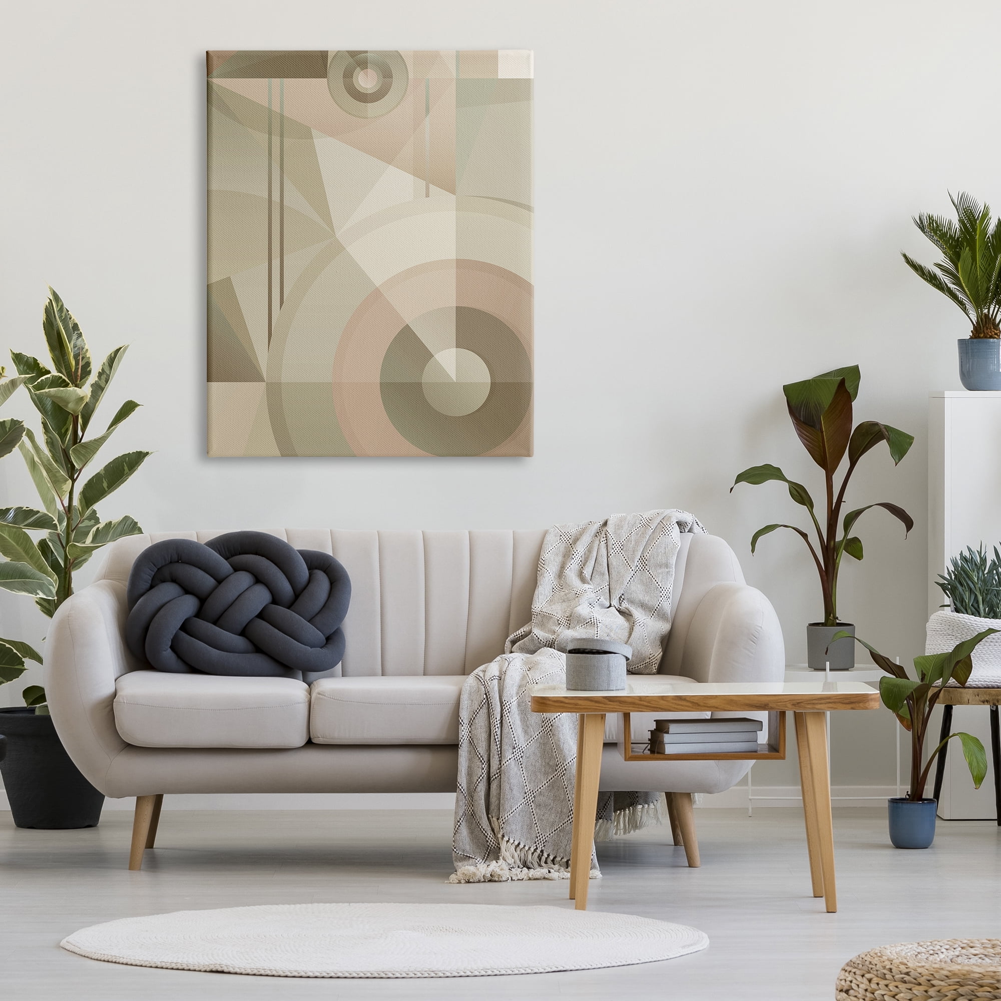 Stupell Industries Linear & Circular Abstract Abstract Painting Gallery Wrapped Canvas Art Print Wall Art, 36 x 48