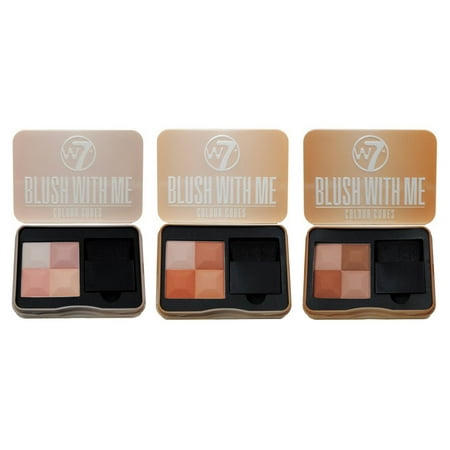 W7 - Blush with Me Color Cubes Blusher Palette - Getting Hitched, Honeymoon & Cassie Mac (Set of (Best Mac Blush Color For Medium Skin)