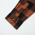 thumbnail image 7 of COEVALS CLUB Men's Flannel Western Pearl Snap Corduroy Lined Plaid Work Long Sleeve Shirts 12 Brown Black Medium, 7 of 7