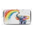 thumbnail image 2 of Qxltty Elephant Color Spraying Women's Leather Wallet Fashion Retro Multi Card Holder with Cell Phone Pocket Mothers Day Gifts, 2 of 6