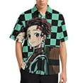 thumbnail image 2 of Demon Slayer Casual Short Sleeve Shirt Lapel Collar Shirt Summer Beach Shirt 6XL, 2 of 8