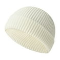 thumbnail image 3 of Winter Beanie Hats for Men Outdoor Stretchy Knit Ski Caps White One Size, 3 of 3