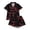 C498 Black, variant on CONZONE Halloween Toddler Girls Pajamas Graphic Pjs Set Hallowmas Jammies Short Sleeve Button Down Shirts Shorts 2 Piece Sleepwear Loungewear for Kids