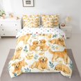 thumbnail image 3 of Manfei Watercolor Golden Dog Full Size Bedding Sets, Leaf Foliage Full Size Bed in a Bag, Cream Khaki, Polkadot Reversible, 7 Pieces, 3 of 6