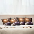 thumbnail image 3 of Ambesonne Galaxy Throw Pillow Cover 4 Pack, Space View Solar System, 16", Magenta Orange, 3 of 6