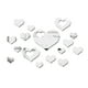 thumbnail image 2 of Juego de 16 pegatinas de espejo acrílico con forma de corazón, plateadas, 2 of 2