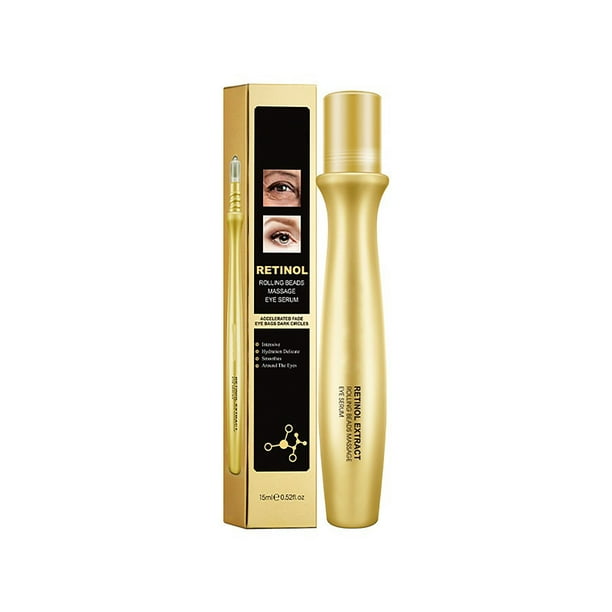 Suero para ojos con retinol y rodillo para ojos con bola de masaje de 360° de Essences Skin Care: reduce las ojeras, la hinchazón, las arrugas, las líneas finas y las bolsas de los Autorización