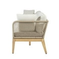 thumbnail image 3 of Cypress Teak Wood 128" Sofa with Beige Color Rope Design, 3 of 5
