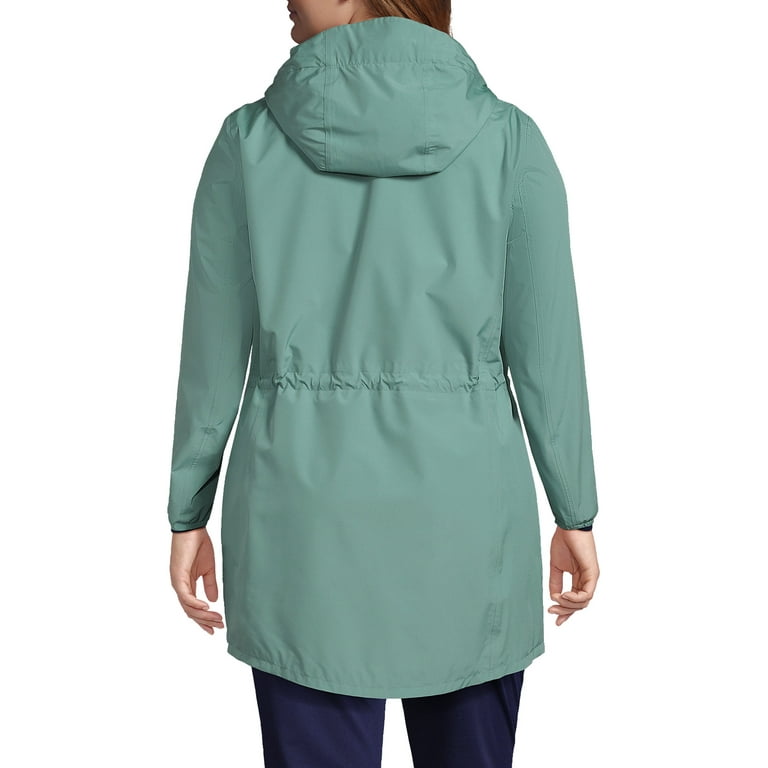 Lands End Women s Plus Size Waterproof Hooded Packable Raincoat Walmart