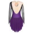 thumbnail image 4 of iiniim Womens Glittery Figure Skating Gradient Dress Gymnastics Active Costume Purple L, 4 of 7