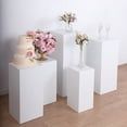 BalsaCircle 5 White Rectangle Metal Display Stands Pedestal Riser Party Events Home Decorations ...