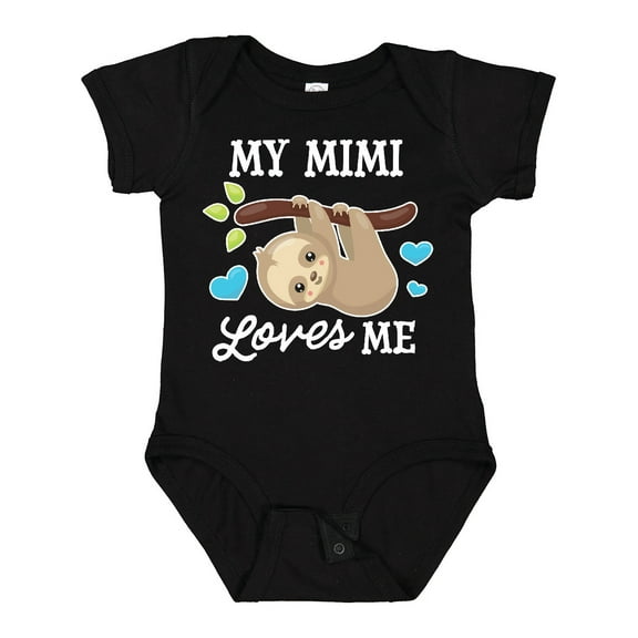 Inktastic My Mimi Loves Me with Sloth and Hearts Boys or Girls Baby Bodysuit