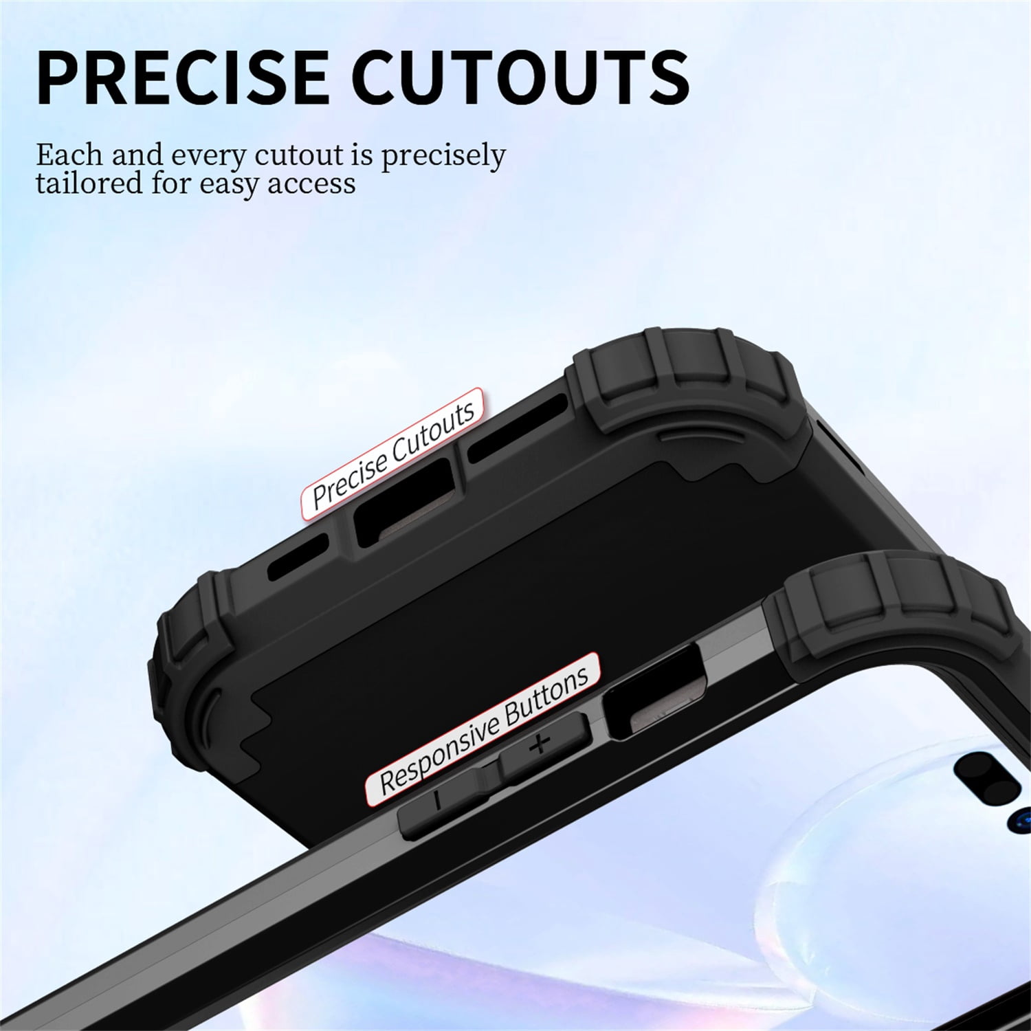 Allytech Phone Case for iPhone 14 Pro 6.1" 2022, Soft TPU Bumper + PC Hard Back [4 Corners] Shockproof Protection Heavy Duty Cover for iPhone 14 Pro 5G, Black