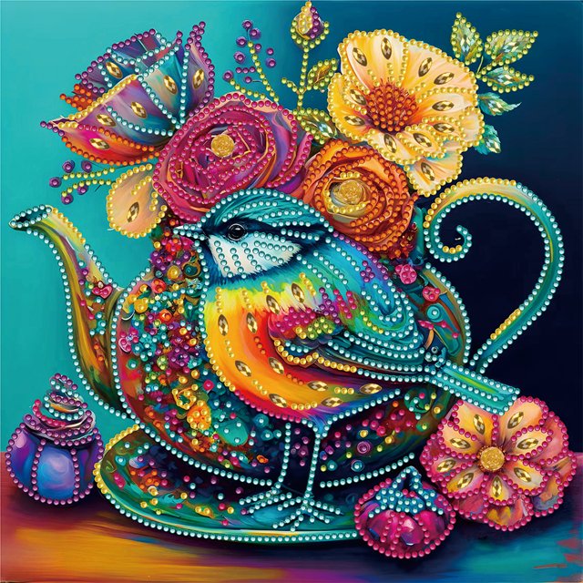 Con Forma Especial Parcial Pájaro Ambiental Oscuro 30x30cm Azul