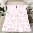 thumbnail image 2 of Feelyou Girly Love Heart Twin Sheet Sets, Pink Princess Cartoon Twin Fitted Sheet, Teen Kid Girl Boy Flat Sheet, Luxury Bedroom Decor, 3 Pieces, 2 of 7