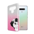 thumbnail image 2 of FINCIBO Hot Pink Gradient Glitter Case, Sparkle Bling TPU Cover for LG Stylo 6 6.8" 2020, Animal Black White Shih Tzu Dog Hide And Seek, 2 of 3