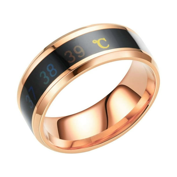 Anillo termómetro para el estado de ánimo | Anillo que cambia de color para controlar la temperatura | Joyería termocrómica de acero inoxidable para hombres y mujeres