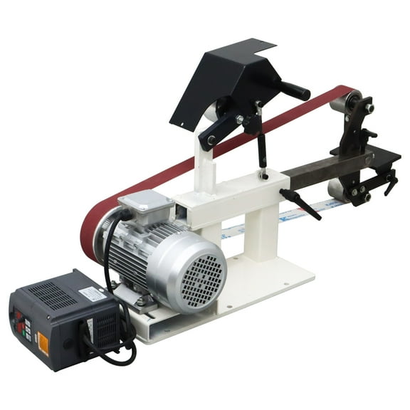 EQCOTWEA 72-82" Sand-belt Machine Variable Speed Belt Sander with Three Sets of Grinding Wheels