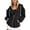 Black, variant on Women's Multi-Pocket Zip up Hoodie- Casual Oversize Outerwear with Long Sleeves, Street Style Comfort Hooded Jacket Pink