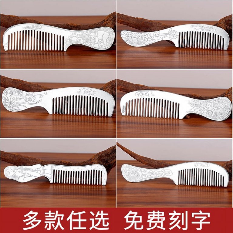 Wollet Handmade 999 Sterling Silver Comb, Long Handled  display picture 1