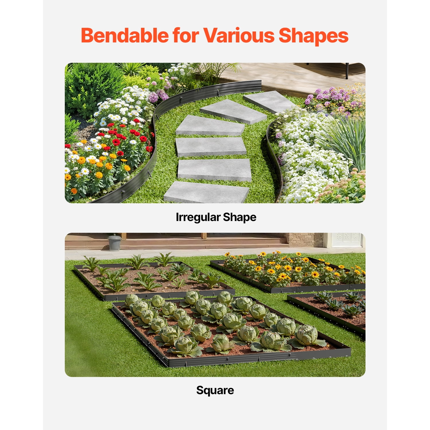 Rust-Resistant Bendable Metal Landscape Edging 8Packs 72in