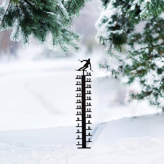 24CM Snow Meter Hand Made Metal Outdoor Garden Snow Meter Garden Decoration