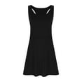 thumbnail image 6 of Taqqpue Girl Summer Dresses Casual Loose Solid Color Sleeveless Dress Cotton Linen Crew Neck Sundress Beach A Line Tunic Midi Dress 4-15T, 6 of 9