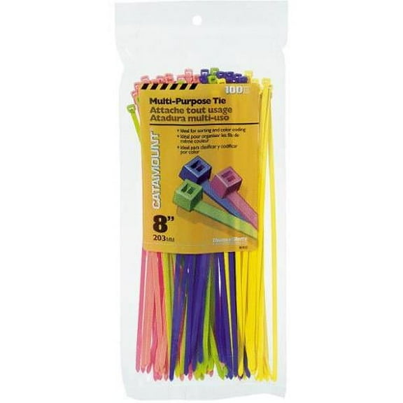 Ty-Rap Cable Tie Kit,Assorted,8 in,PK100 81900