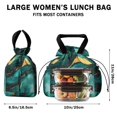 thumbnail image 5 of Teal Gold Marble Drawstring Lunch Bag Women - Drawstring Lunch Bag Insulated for Work Office - Stain-Resistant Large Lunchbags for Women with Multi-Pockets, 5 of 6