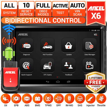 ANCEL X6 OBD2 Scanner Bluetooth, Bidirectional Car Diagnostic Scanner Full System Automotive Diagnostic Tool with 10 Reset, Active Test, BMS TPMS Oil Reset, OBDII Car Code Reader, 2 Years Free Update