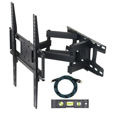Eco-best Full-Motion Articulating Dual Arm Tilt TV Wall Mount Bracket for 20 - 55 inch LCD LED Plasma Flat Panel Screen VESA up to 400x400mm, 77 lb Weight Capacity, Free 6 ft HDMI Cable, (Best Flat Screen For The Money)