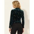 thumbnail image 3 of INSPIRE CHIC Chaqueta De Traje De Oficina De Negocios Con Solapa Y 1 Botón De Terciopelo Para Mujer Estrella Verde Oscuro S, 3 of 6