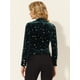 thumbnail image 3 of INSPIRE CHIC Chaqueta De Traje De Oficina De Negocios Con Solapa Y 1 Botón De Terciopelo Para Mujer Estrella Verde Oscuro L, 3 of 6